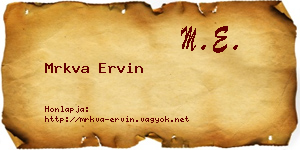 Mrkva Ervin névjegykártya